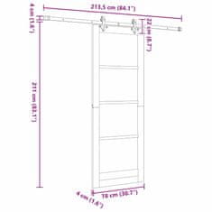 Vidaxl Komplet drsnih vrat ORKDAL Bela in črna 78 x 211 cm