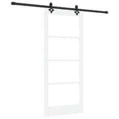 Vidaxl Drsna vrata Bela 86 x 198,5 cm Les in kovina