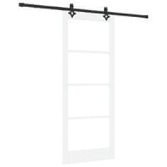 Vidaxl Drsna vrata Bela 86 x 211 cm Les in kovina