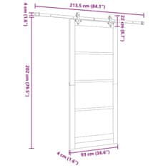 Vidaxl Komplet drsnih vrat ORKDAL Bela in črna 93 x 211 cm