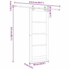 Vidaxl Drsna vrata Bela 86 x 211 cm Les in kovina