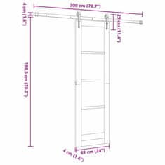 Vidaxl Drsna vrata Bela 61 x 198.5 cm Trd borov les in jeklo