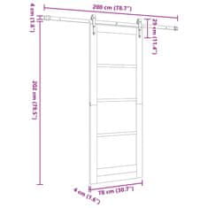 Vidaxl Drsna vrata Bela 78 x 202 cm Les in kovina