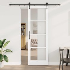 Vidaxl Drsna vrata Bela 78 x 232 cm Les in kovina
