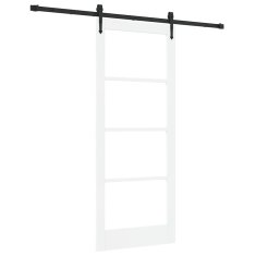 Vidaxl Drsna vrata Bela 83 x 202 cm Les in kovina