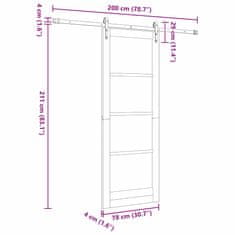 Vidaxl Drsna vrata Bela 78 x 211 cm Les in kovina