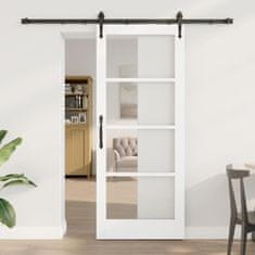 Vidaxl Drsna vrata Bela 83 x 202 cm Les in kovina