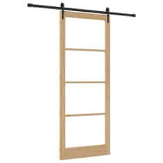 Vidaxl Drsna vrata Rjava 93 x 232 cm Les in kovina