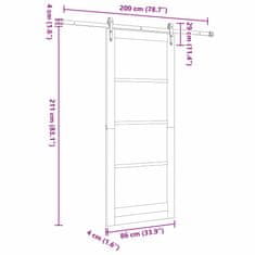 Vidaxl Drsna vrata Bela 86 x 211 cm Les in kovina