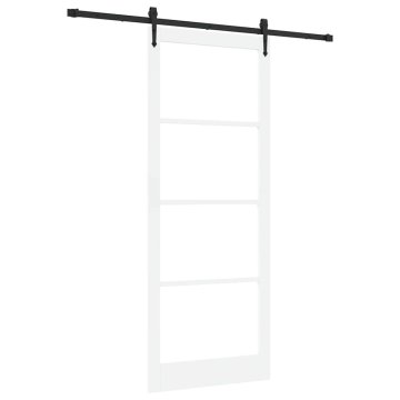 Vidaxl Drsna vrata Bela 93 x 232 cm Les in kovina