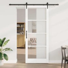 Vidaxl Drsna vrata Bela 93 x 232 cm Les in kovina