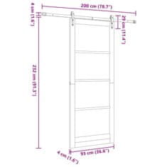 Vidaxl Drsna vrata Bela 93 x 232 cm Les in kovina