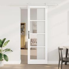 Vidaxl Drsna vrata Bela 78 x 232 cm Les in kovina