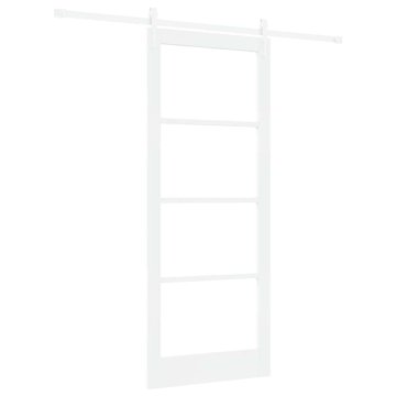 Vidaxl Drsna vrata Bela 86 x 211 cm Les in kovina