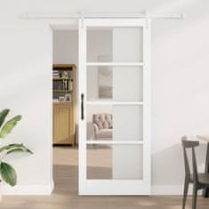 Vidaxl Drsna vrata Bela 86 x 211 cm Les in kovina
