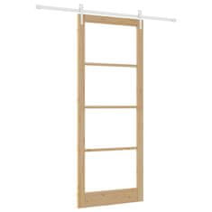 Vidaxl Drsna vrata Rjava 93 x 232 cm Les in kovina