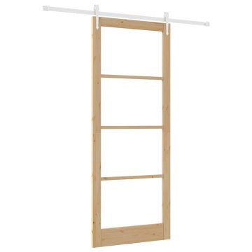 Vidaxl Drsna vrata Rjava 93 x 232 cm Les in kovina