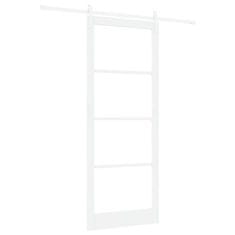 Vidaxl Drsna vrata Bela 93 x 232 cm Les in kovina
