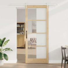 Vidaxl Drsna vrata Rjava 93 x 232 cm Les in kovina