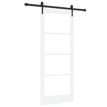 Vidaxl Drsna vrata ORKDAL Bela 83 x 202 cm Les in kovina