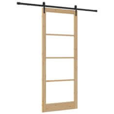 Vidaxl Drsna vrata ORKDAL Rjava 93 x 232 cm Les in kovina