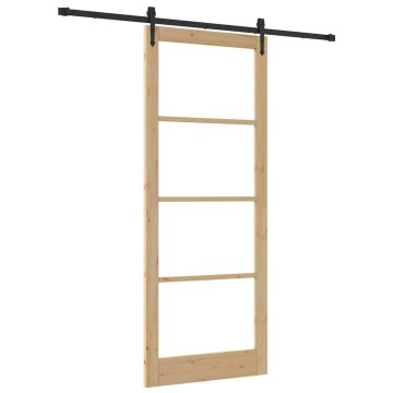 Vidaxl Drsna vrata ORKDAL Rjava 93 x 232 cm Les in kovina