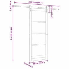 Vidaxl Drsna vrata ORKDAL Bela 86 x 211 cm Les in kovina