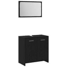 Vidaxl Komplet kopalniškega pohištva z vrati 3 pcs Črna Orehovina