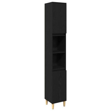 Vidaxl Komplet pohištva za kopalnico 3 pcs Črna 60 x 30 x 60 cm