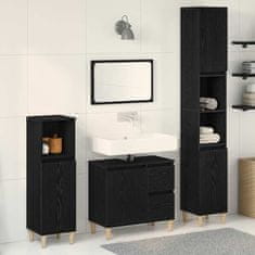 Vidaxl Komplet pohištva za kopalnico 3 pcs Črna 30 x 30 x 180 cm