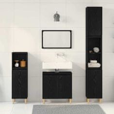 Vidaxl Komplet pohištva za kopalnico 3 pcs Črna 30 x 30 x 180 cm