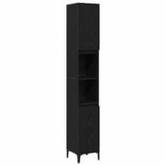 Vidaxl Komplet pohištva za kopalnico 3 pcs Črna 30 x 30 x 180 cm