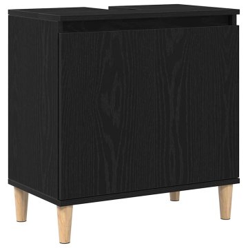 Vidaxl Omarica za umivalnik Črni hrast 58 x 33 x 60 cm Konstruiran les
