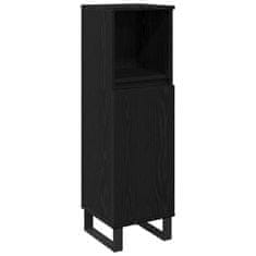 Vidaxl Komplet pohištva za kopalnico 3 pcs Črna 30 x 30 x 190 cm