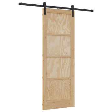 Vidaxl Drsna vrata Naravna in črna 78 x 211 cm