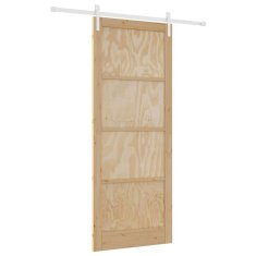 Vidaxl Drsna vrata Naravna in bela 93 x 232 cm