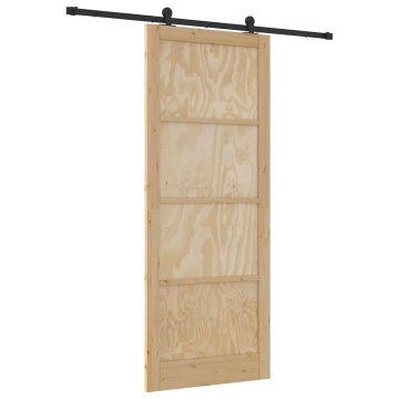 Vidaxl Drsna vrata Naravna in črna 93 x 232 cm