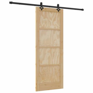 Vidaxl Komplet drsnih vrat ORKDAL Naravna in črna 78 x 202 cm