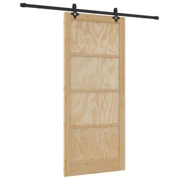 Vidaxl Komplet drsnih vrat ORKDAL Naravna in črna 93 x 211 cm