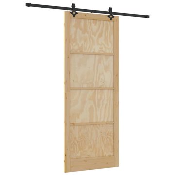 Vidaxl Komplet drsnih vrat Drugo ORKDAL Naravna in črna 93 x 232 cm