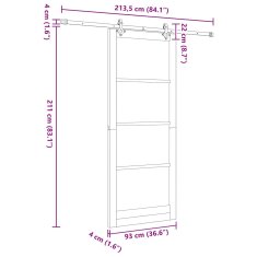 Vidaxl Drsna vrata Bela 93 x 232 cm Les in kovina