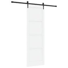 Vidaxl Drsna vrata Bela in črna 78 x 232 cm Trd borov les in jeklo