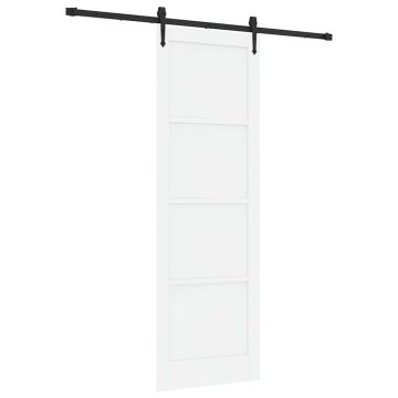 Vidaxl Drsna vrata Bela in črna 78 x 232 cm Trd borov les in jeklo