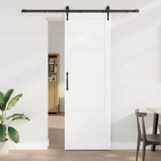 Vidaxl Drsna vrata Bela in črna 78 x 232 cm Trd borov les in jeklo