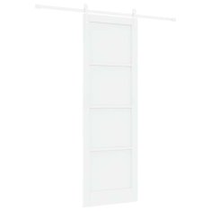 Vidaxl Drsna vrata Bela 78 x 232 cm Trd borov les in jeklo