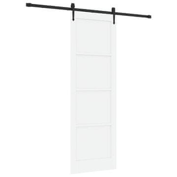 Vidaxl Drsna vrata ORKDAL Bela 78 x 232 cm Trdna borovina