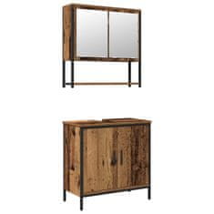 Vidaxl Komplet pohištva za kopalnico 2 pcs Rjava 60 x 30 x 60 cm