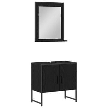 Vidaxl Komplet pohištva za kopalnico 2 pcs Črna 60 x 33 x 60 cm