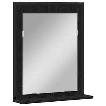 Vidaxl Ogledalo Črni hrast 50 x 12 x 60 cm Steklo in inženirski les