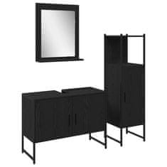 Vidaxl Komplet pohištva za kopalnico 3 pcs Črna 33 x 33 x 102,5 cm